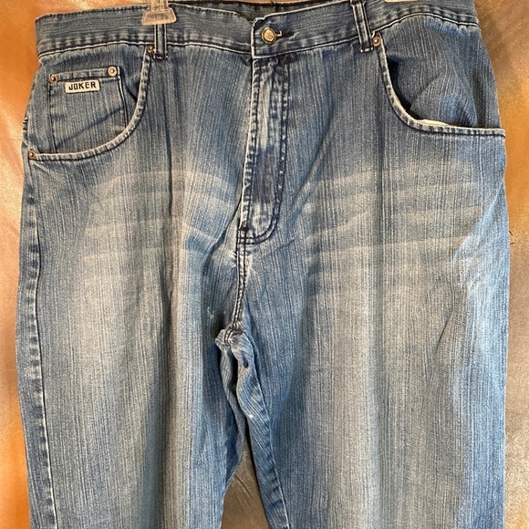 Vintage 90’s Joker baggy straight jeans. Few stains. 42” waist. Unlaundered